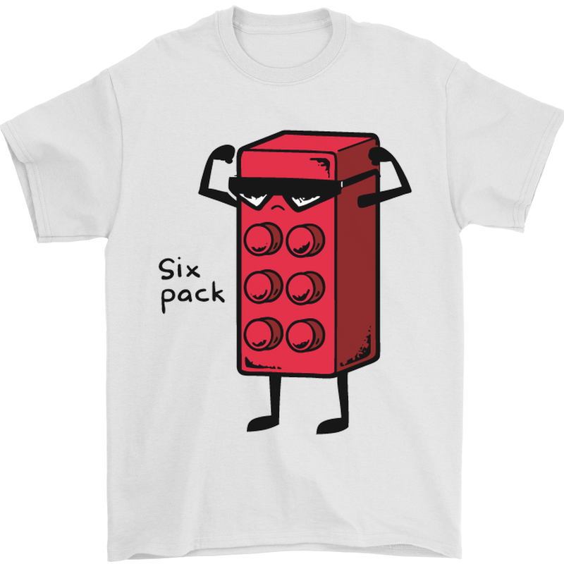 Six Pack Funny Gym Training Top Fat Obese Mens T-Shirt Cotton Gildan White