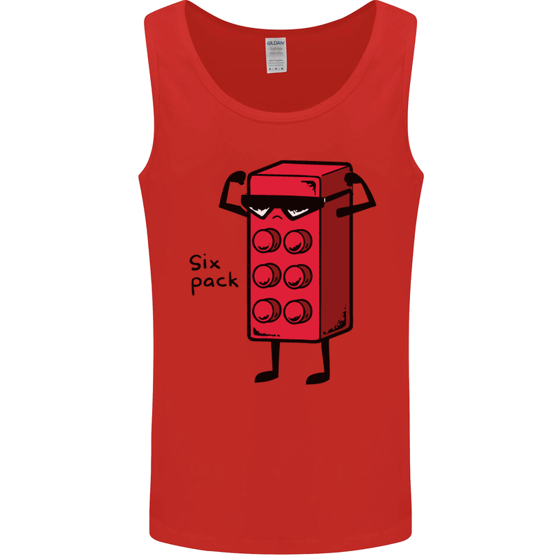 Six Pack Funny Gym Training Top Fat Obese Mens Vest Tank Top Red