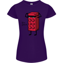 Six Pack Funny Gym Training Top Fat Obese Womens Petite Cut T-Shirt Purple