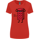 Six Pack Funny Gym Training Top Fat Obese Womens Wider Cut T-Shirt Red