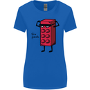 Six Pack Funny Gym Training Top Fat Obese Womens Wider Cut T-Shirt Royal Blue