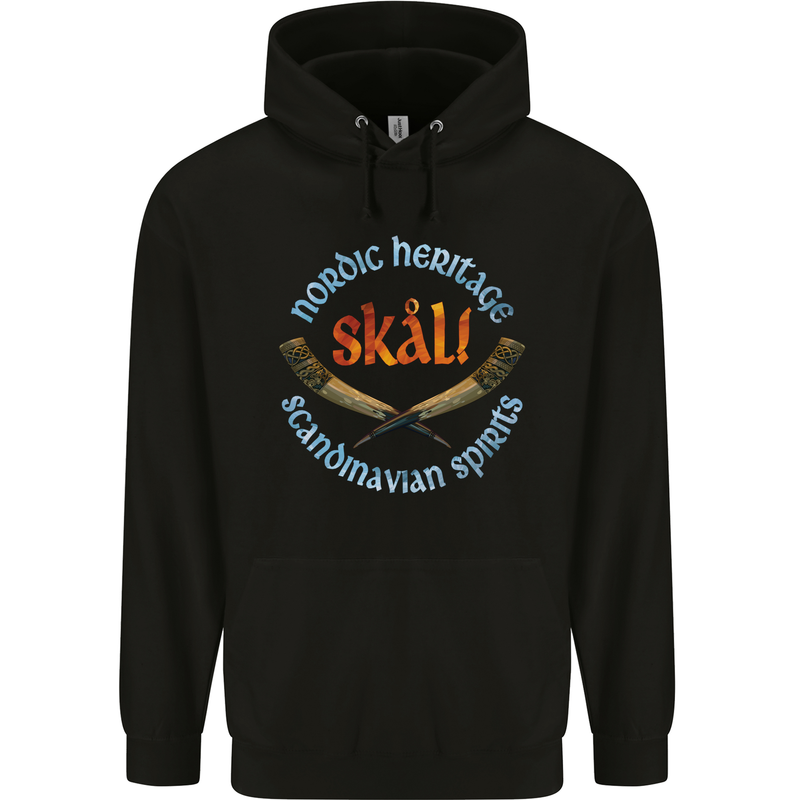 Skal The Vikings Alcohol Beer Nordic Odin Childrens Kids Hoodie Black
