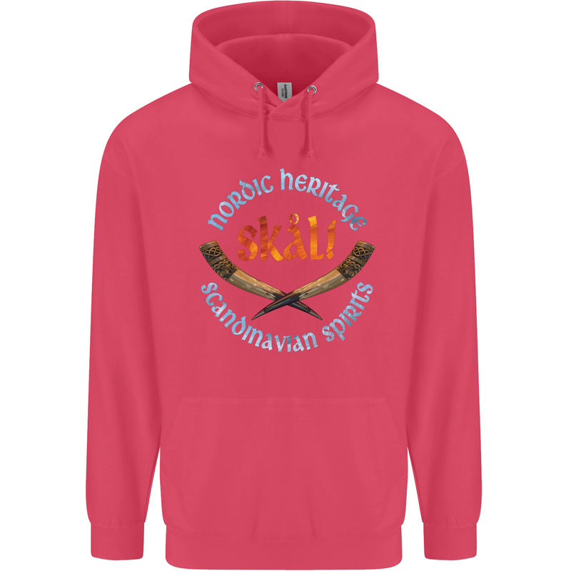 Skal The Vikings Alcohol Beer Nordic Odin Childrens Kids Hoodie Heliconia