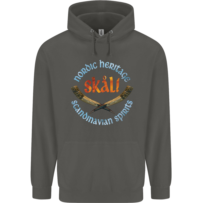 Skal The Vikings Alcohol Beer Nordic Odin Childrens Kids Hoodie Storm Grey