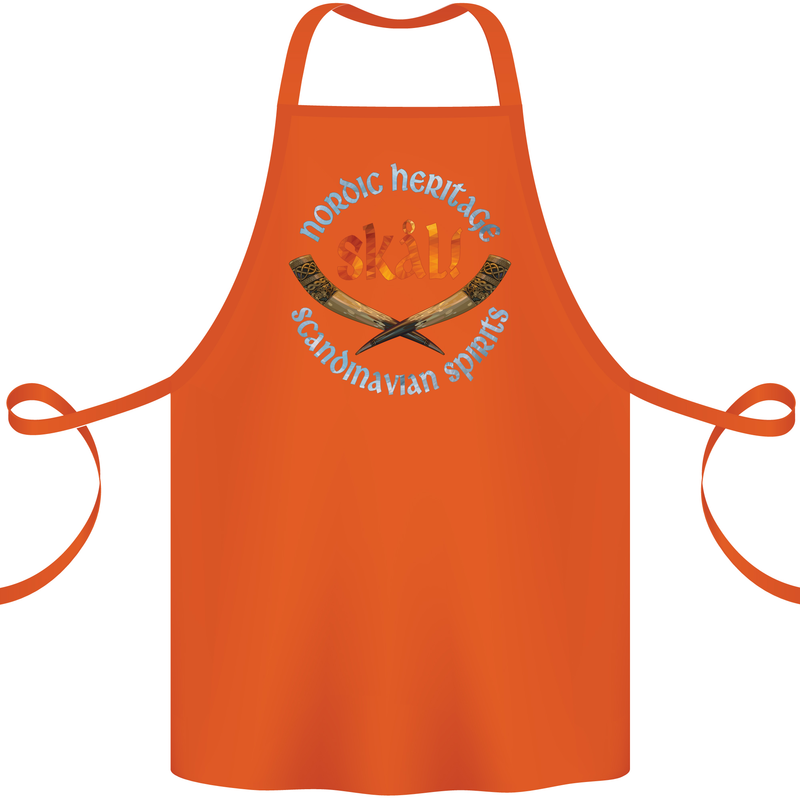 Skal The Vikings Alcohol Beer Nordic Odin Cotton Apron 100% Organic Orange