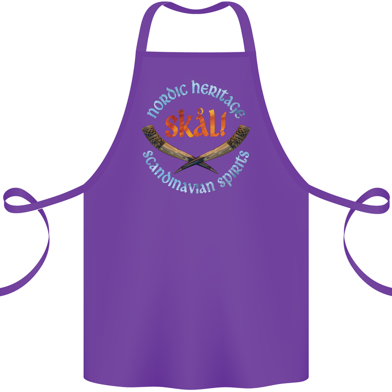 Skal The Vikings Alcohol Beer Nordic Odin Cotton Apron 100% Organic Purple