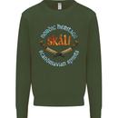 Skal The Vikings Alcohol Beer Nordic Odin Kids Sweatshirt Jumper Forest Green