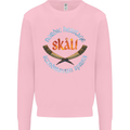 Skal The Vikings Alcohol Beer Nordic Odin Kids Sweatshirt Jumper Light Pink