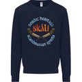 Skal The Vikings Alcohol Beer Nordic Odin Kids Sweatshirt Jumper Navy Blue
