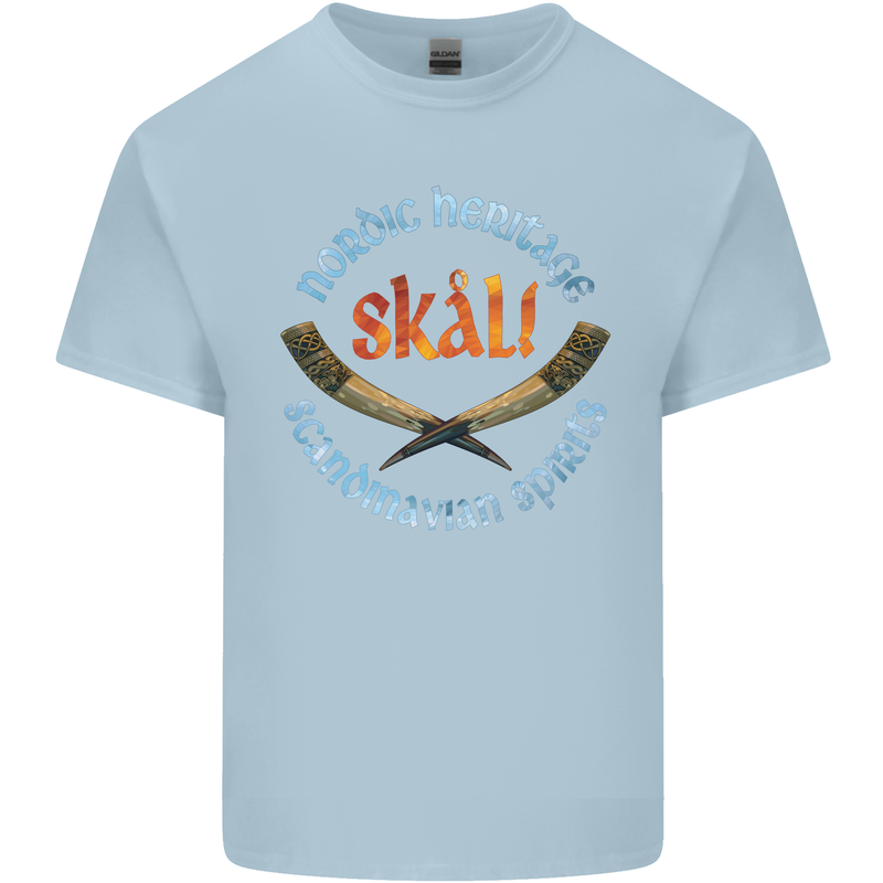 Skal The Vikings Alcohol Beer Nordic Odin Kids T-Shirt Childrens Light Blue