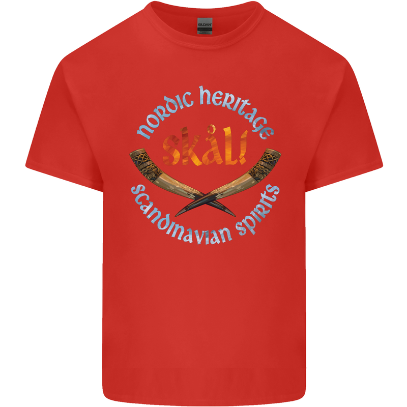 Skal The Vikings Alcohol Beer Nordic Odin Kids T-Shirt Childrens Red