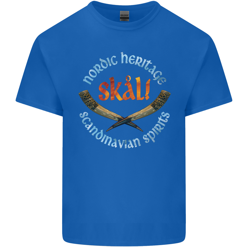 Skal The Vikings Alcohol Beer Nordic Odin Kids T-Shirt Childrens Royal Blue