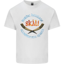 Skal The Vikings Alcohol Beer Nordic Odin Kids T-Shirt Childrens White