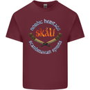 Skal The Vikings Alcohol Beer Nordic Odin Mens Cotton T-Shirt Tee Top Maroon