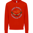 Skal The Vikings Alcohol Beer Nordic Odin Mens Sweatshirt Jumper Bright Red