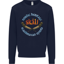 Skal The Vikings Alcohol Beer Nordic Odin Mens Sweatshirt Jumper Navy Blue