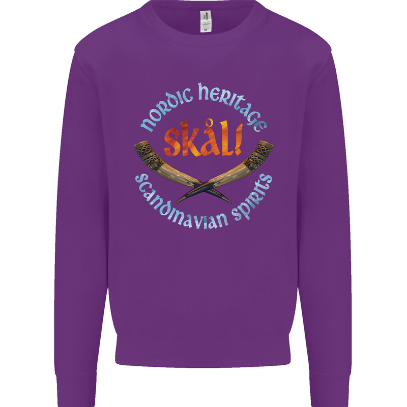 Skal The Vikings Alcohol Beer Nordic Odin Mens Sweatshirt Jumper Purple