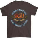 Skal The Vikings Alcohol Beer Nordic Odin Mens T-Shirt Cotton Gildan Dark Chocolate