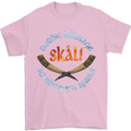 Skal The Vikings Alcohol Beer Nordic Odin Mens T-Shirt Cotton Gildan Light Pink