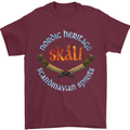 Skal The Vikings Alcohol Beer Nordic Odin Mens T-Shirt Cotton Gildan Maroon