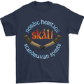 Skal The Vikings Alcohol Beer Nordic Odin Mens T-Shirt Cotton Gildan Navy Blue