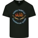 Skal The Vikings Alcohol Beer Nordic Odin Mens V-Neck Cotton T-Shirt Black