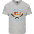 Skal The Vikings Alcohol Beer Nordic Odin Mens V-Neck Cotton T-Shirt Sports Grey