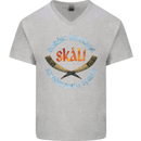 Skal The Vikings Alcohol Beer Nordic Odin Mens V-Neck Cotton T-Shirt Sports Grey