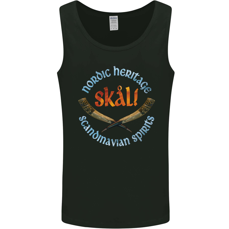 Skal The Vikings Alcohol Beer Nordic Odin Mens Vest Tank Top Black