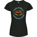 Skal The Vikings Alcohol Beer Nordic Odin Womens Petite Cut T-Shirt Black