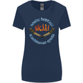 Skal The Vikings Alcohol Beer Nordic Odin Womens Wider Cut T-Shirt Navy Blue