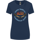 Skal The Vikings Alcohol Beer Nordic Odin Womens Wider Cut T-Shirt Navy Blue