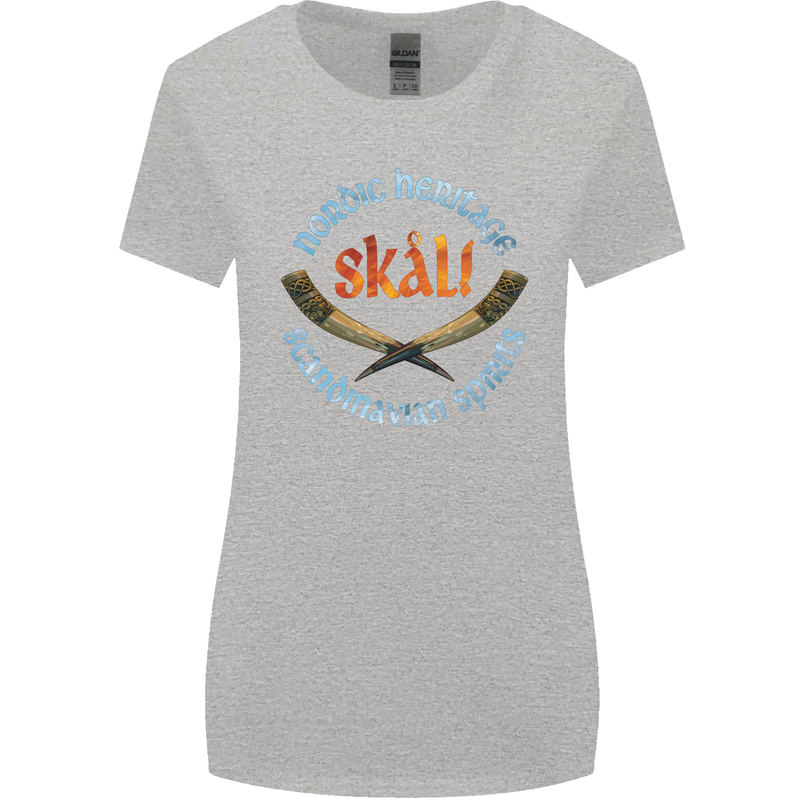 Skal The Vikings Alcohol Beer Nordic Odin Womens Wider Cut T-Shirt Sports Grey