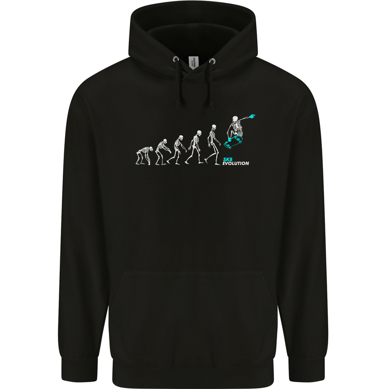 Skateboard Evloution Skateboarding Childrens Kids Hoodie Black