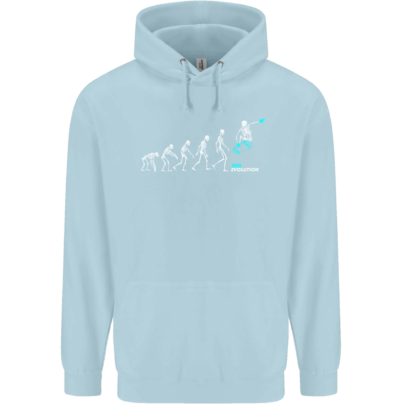 Skateboard Evloution Skateboarding Childrens Kids Hoodie Light Blue