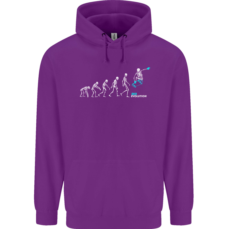 Skateboard Evloution Skateboarding Childrens Kids Hoodie Purple