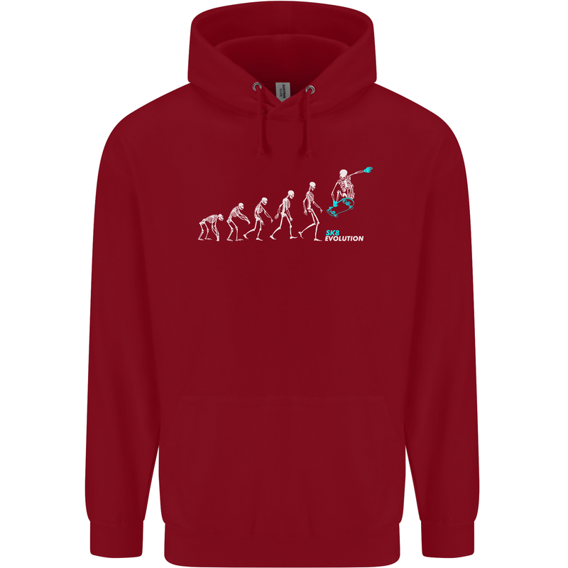 Skateboard Evloution Skateboarding Childrens Kids Hoodie Red