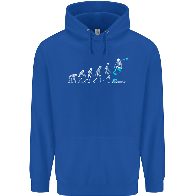 Skateboard Evloution Skateboarding Childrens Kids Hoodie Royal Blue