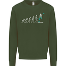 Skateboard Evloution Skateboarding Kids Sweatshirt Jumper Forest Green