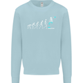 Skateboard Evloution Skateboarding Kids Sweatshirt Jumper Light Blue