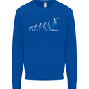 Skateboard Evloution Skateboarding Kids Sweatshirt Jumper Royal Blue