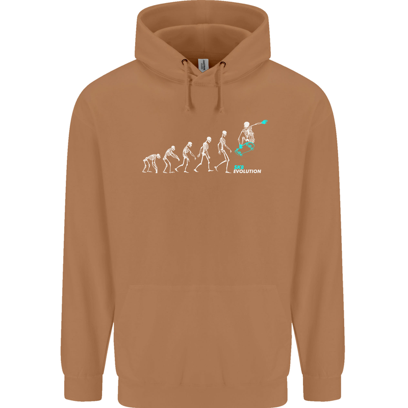 Skateboard Evloution Skateboarding Mens 80% Cotton Hoodie Caramel Latte