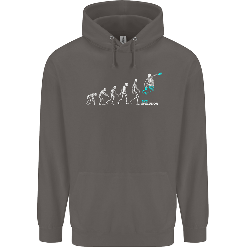 Skateboard Evloution Skateboarding Mens 80% Cotton Hoodie Charcoal