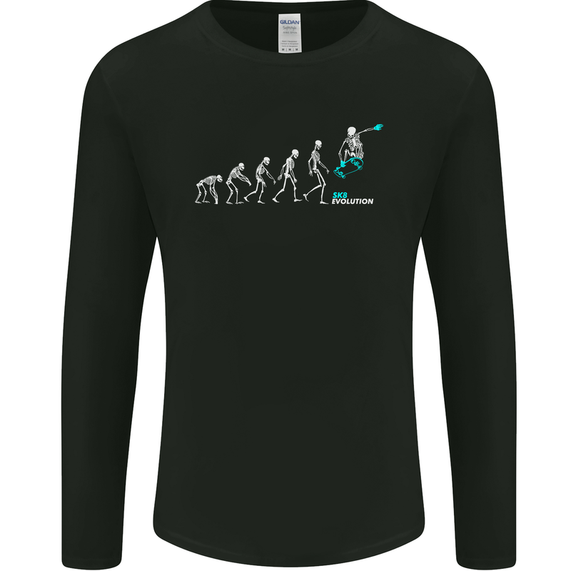 Skateboard Evloution Skateboarding Mens Long Sleeve T-Shirt Black