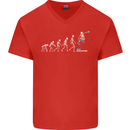 Skateboard Evloution Skateboarding Mens V-Neck Cotton T-Shirt Red