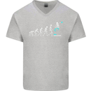 Skateboard Evloution Skateboarding Mens V-Neck Cotton T-Shirt Sports Grey