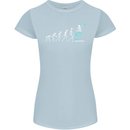 Skateboard Evloution Skateboarding Womens Petite Cut T-Shirt Light Blue