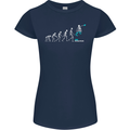 Skateboard Evloution Skateboarding Womens Petite Cut T-Shirt Navy Blue