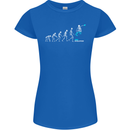 Skateboard Evloution Skateboarding Womens Petite Cut T-Shirt Royal Blue