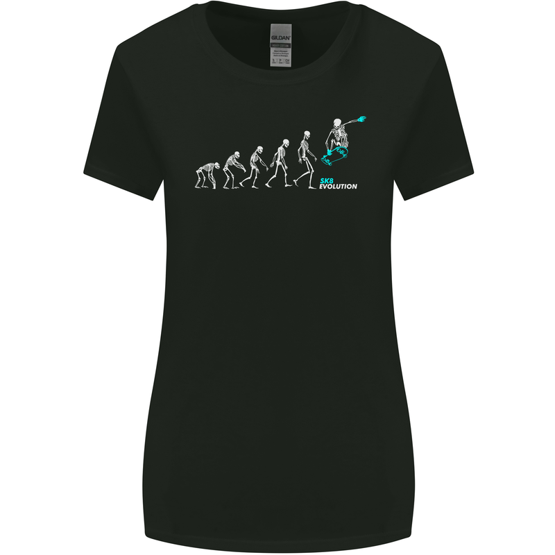Skateboard Evloution Skateboarding Womens Wider Cut T-Shirt Black